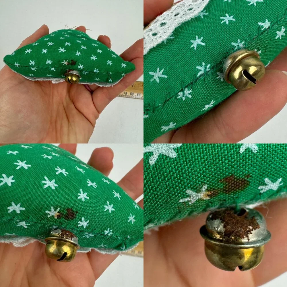 Vtg‎ 1984 Calico Christmas Scented Cloth Ornament Bell Shape w Original Box READ